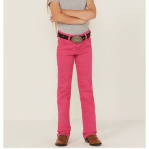 Girls Wrangler Hot Pink Bookcut Denim Jeans w/ Adjustable Waist Size 12 Slim
